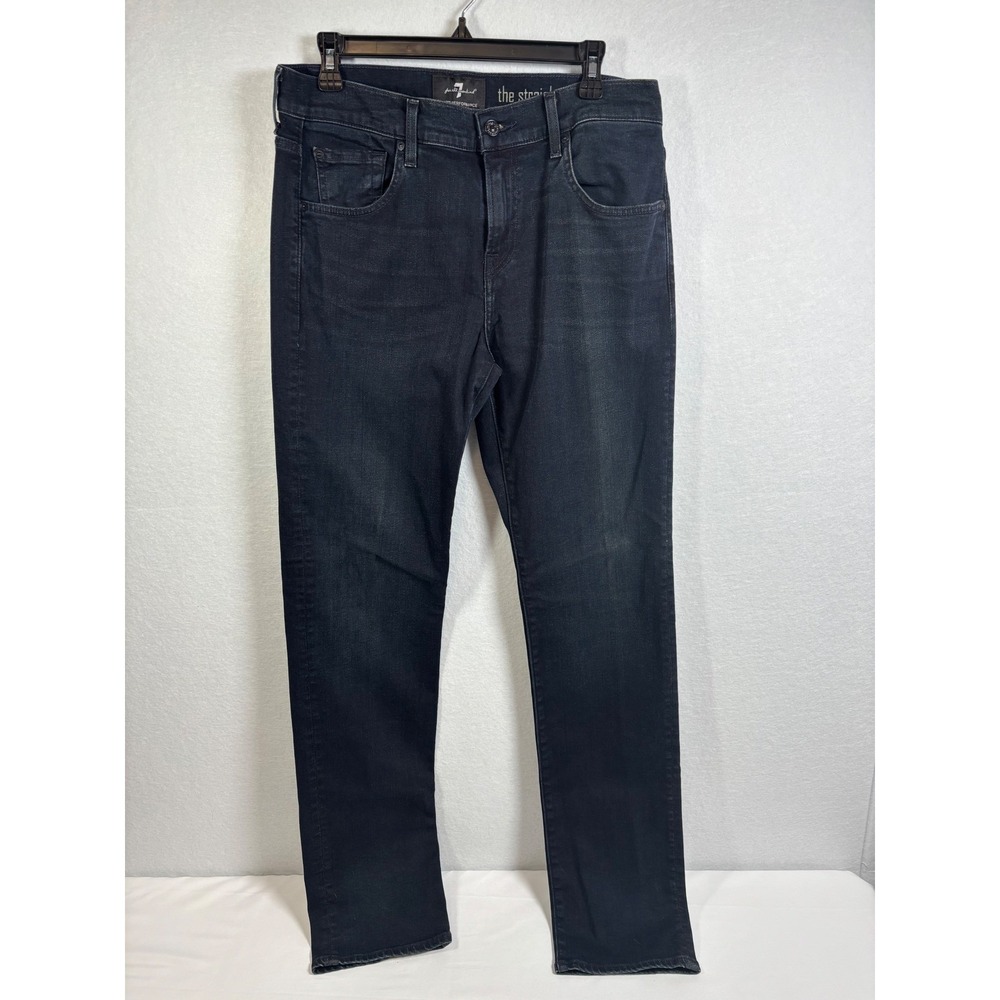 7 For All Mankind The Straight Jeans Mens 33X34 Luxe Performance Black